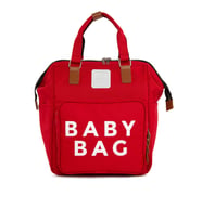 BAGMORİ Baby Bag Baskılı Cepli Anne Bebek Bakım Sırt Çantası (Kırmızı)