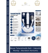 Beyaz Taharetmatik Seti Hijyenik Dayanıklı Vakumlu Montaj
