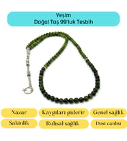 Sertifikalı Yeşim 6mm 99luk Doğal Taş Tesbih