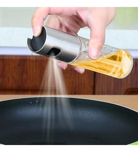 Sprey Yağlık Spreyli Cam Şişe Yağdanlık, Yağ, Sirke ve Limon Püskürtücü, 100 ml, Asorti