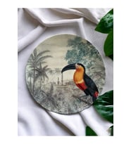 Tropikal Safari Kuş Deseni Duvar Tabağı Dekoratif Duvar Süsü No:220