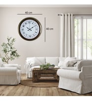 River World Duvar Saati Metal 40 cm Motifi Eskitme