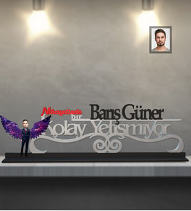 Kişiye Özel Babalar Günü Baba Karikatürlü Kolay Yetişmiyor Ahşap Biblo Model-3
