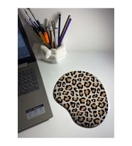 Leopar Desenli Bilek Destekli Mouse Pad