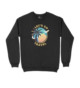Let's Go Travel Siyah Sweatshirt