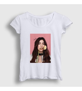 Presmono Kadın Beyaz Flower Dua Lipa T-Shirt 320731tt