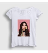 Presmono Kadın Beyaz Flower Dua Lipa T-Shirt 320731tt