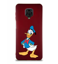 Xiaomi Redmi Note 9 Pro Soft Premier Kapak Donald Duck-C Tasarımlı Silikon Kılıf - Mürdüm (Şeffaf)