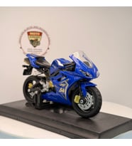 Mavi Yarış Motosikleti #54 - 1:18 Ölçek (12cm) Kutulu Standlı Diecast Model