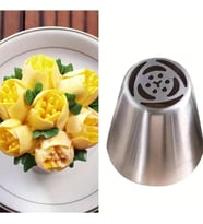 Siliko World Paslanmaz Çelik Krema Sıkma Torbası Ucu, Rus Duyu, 1 Adet+4 Adet Sıkma Torbası, Metal