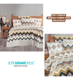 ETEHOMETEX ÇİFT KİŞİLİK BASKILI PAMUK PİKE COZA 8696474231840