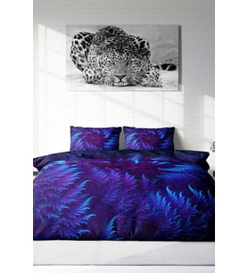 Çift Kişilik ( Lastikli Çarşaflı ) %100 Pamuk Saten Nevresim Takımı Purple Energy