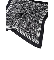 Işıl İpek C Desen Cotton Vual Eşarp 90x90 cm (Siyah - Beyaz)