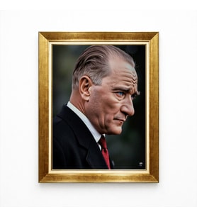 Tablore Atatürk Karizmatik Profil Portresi Çerçeveli Tablo