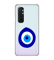 Xiaomi Mi Note 10 LITE Uyumlu Nazar Boncuğu Tasarımlı Şeffaf Telefon Kılıfı