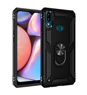 Samsung Galaxy A10S Kılıf Yüzüklü Zırh Tank Vega (Siyah)