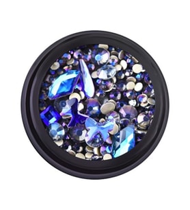 Hacimsel Kristal Taş Mix Lacivert Bukalemun - 3D Parlak Nail Art Tırnak Süsü