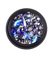 Hacimsel Kristal Taş Mix Lacivert Bukalemun - 3D Parlak Nail Art Tırnak Süsü