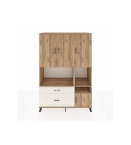 Hyperion Dolap 7 Raflı 2 Çekmeceli 4 Kapaklı 132x44x195 Çam-Çam/Aytaşı