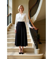 Kadın Düz Maxi Kloş Etek %96 Polyester %4 Elastan Fonksiyonel Dayanıklı Kaliteli Konforlu Şık