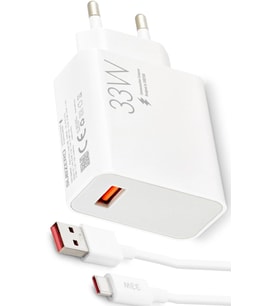 Galaxy A40, A41, A42, A50, A50s, A51, A26, A36, A56 ile Uyumlu Type-C 33W Turbo Hızlı Şarj Aleti SET, Beyaz
