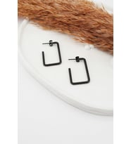 Kadın 316L Paslanmaz Çelik Basic Geometrik 3.5 cm Dikdörtgen Model Küpe