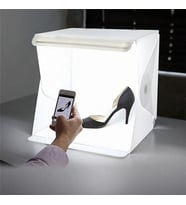 20 x 20 CM Profesyonel Stüdyo Led Işıklı Çift Sıra Ürün Fotoğraf Çekim Çadırı