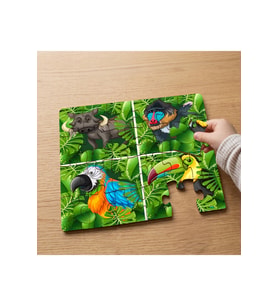Safari Hayvanları Tasarımlı 24 Parça Ahşap Çocuk Puzzle MPK1221