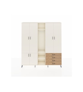 Arges Dolap 14 Raflı 4 Çekmeceli Tek Askılı 220x30x243 Aytaşı-Aytaşı/Çam