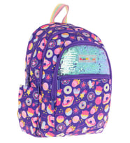 Kaukko Kids Kız Çocuk (Mor - Pullu Şekerleme Desenli) Dört Gözlü Okul Sırt Çantası - L5216