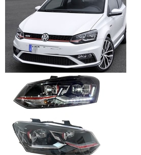 vw polo 6r 2009.2014 uyumlu kırmızı şeritli  gti ful led far