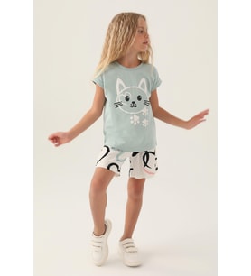 Roly Poly 3397 Cat Kız Çocuk Şort Takım