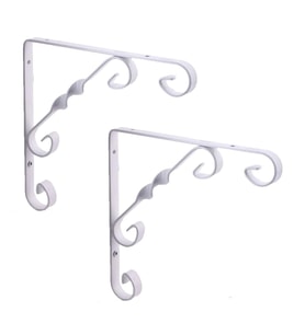 2 Adet Burgulu 20 x 20 cm Dekoratif Raf Altı Ayağı Konsol Beyaz (Siyah)