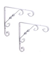 2 Adet Burgulu 20 x 20 cm Dekoratif Raf Altı Ayağı Konsol Beyaz (Siyah)