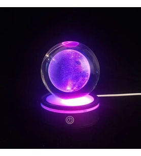 Usb'li Plastik Altlıklı Dolunay Dönen Cam Küre