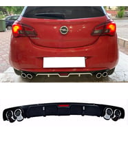 Opel Corsa E Siyah Difüzör 4 Krom Egzoz Görünümlü Difizör Arka Ek Body Kit