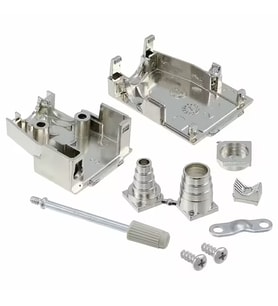 Harting 09670090435 D-Sub 9 Pin Metalize Plastik Kapak DB9 Backshell 75° 180° Giriş