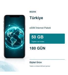 Türkiye eSIM İnternet Paketi 50 GB 180 Gün