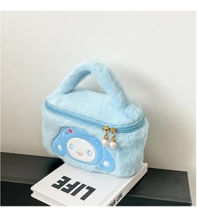 Sanrio Cinnamoroll Peluş Kozmetik Bakım Makyaj Çantası Mavi