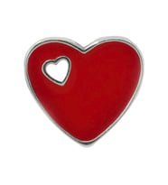 Nur Silver Kırmızı Kalp Gümüş Charm NUR-BL02013