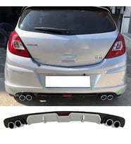 Opel Corsa D Gri Difüzör 4 Krom Egzoz Görünümlü Difizör Arka Ek Body Kit