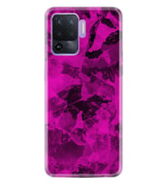 Kılıfland Oppo Reno 5 Lite Kılıf Silikon Resimli Kapak Paint Pink Stok 1181
