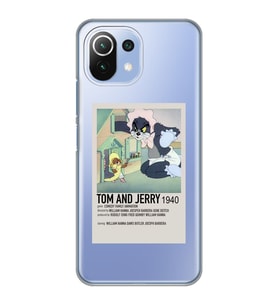 Xiaomi Mi 11 Lite Uyumlu Tom ve Jerry Desenli Şeffaf Telefon Kılıfı