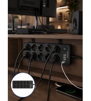 10'lu Çoklu Priz USB ve Type-C Şarj Girişli Akım Korumalı Grup Priz