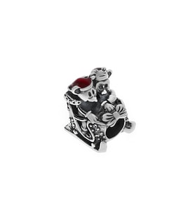 Kadın Kızakta Mickey ve Minnie Model Gümüş Charm