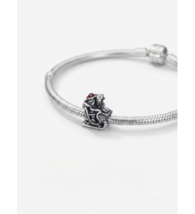 Kadın Kızakta Mickey ve Minnie Model Gümüş Charm