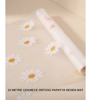 10 Metre Çiçek Deseni Desenli Kolay Temizlenebilir Çekmece Matı