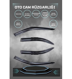 Volkswagen Polo 2017 Sonrası Cam Rüzgarlığı 4lü Takım (Siyah)