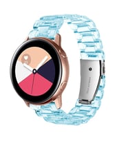 Samsung Galaxy Watch 42mm Kordon 20mm Şeffaf Baklalı Kordon (Mavi)
