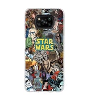 Poco X3 Pro / X3 NFC Uyumlu Star Wars Kolaj Tasarımlı Şeffaf Telefon Kılıfı